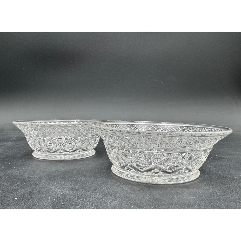 Vtg Finger/Fruit Bowls (2) Cape Cod by Imperial Glass Ohio Glassware 5.25" Set/2